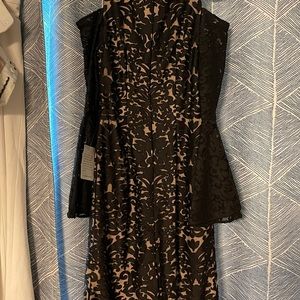 Xscape nude and black lace dress size 6 Nordstrom